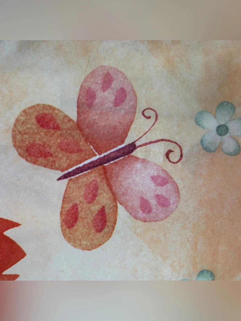 Vintage Whimsical Garden Shower Curtain - Birdhouses, Tulips & Butterflies